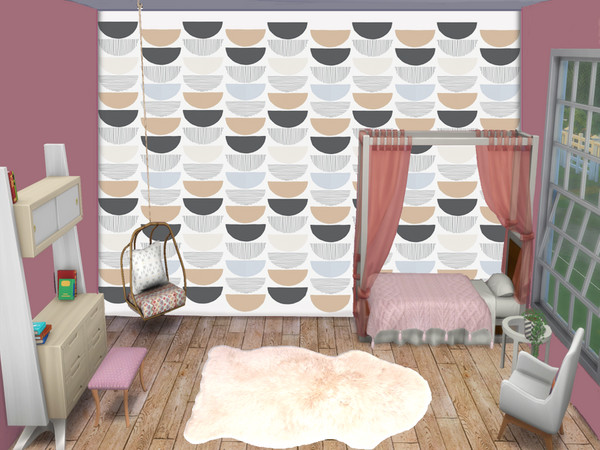 Sims 4 — Half Moon Walls by lavilikesims — A set of 2 papers ft. moons, 4 colours each