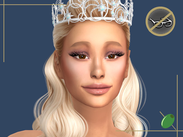 Sims 4 — Glinda Lashes Glasses Contradict by Pitted0live — Long thick 3D lashes inspired by Ariana Grandes' portrayal of