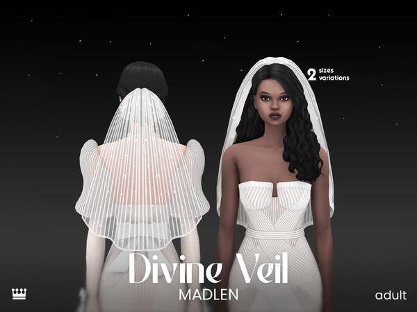 Sims 4 — [Madlen] Divine Veil 2 (Big).package by Madlen — Two veil accessories with different size options!