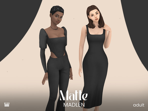 Sims 4 — [Madlen] Matte Dress #1.package by Madlen — Designed for the modern minimalist, each piece combines clean lines
