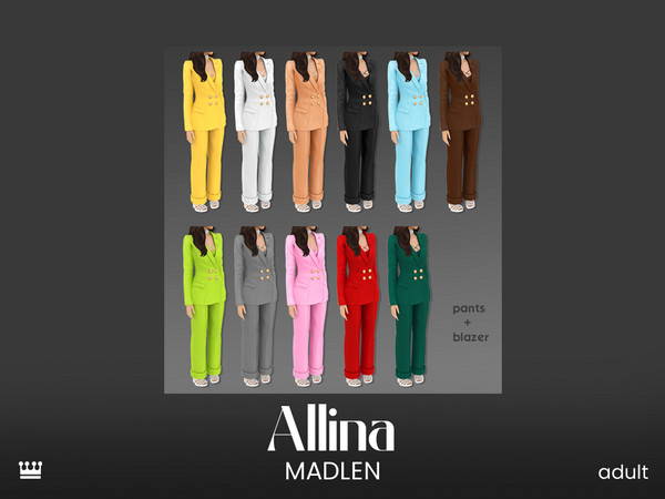 Sims 4 — [Madlen] Allina Pants.package by Madlen — A chic combination of a tailored blazer and sleek pants available in