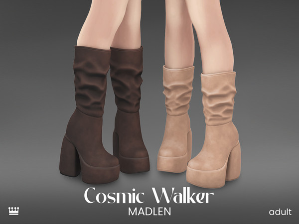 Sims 4 — [Madlen] Cosmic Walker Boots (Knee).package by Madlen — These must-have scrunch boots are a true showstopper.