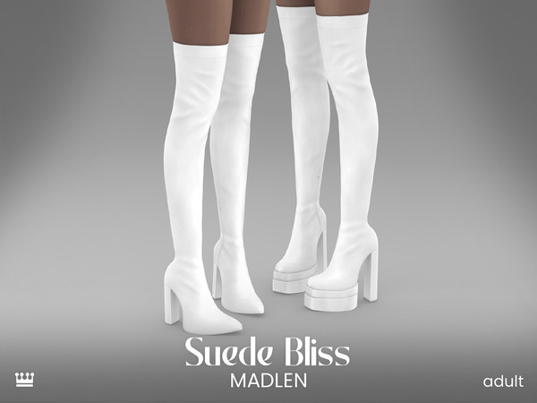Sims 4 — [Madlen] Suede Bliss Boots (Platform) (Tall).package by Madlen — Meet the dynamic duo! Featuring a sleek, suede