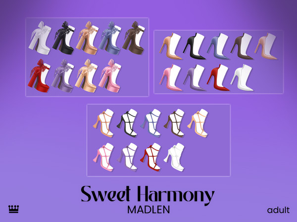 Sims 4 — [Madlen] Sweet Harmony Melody Shoes.package by Madlen — Crafted for the muses of the night! The set includes 3
