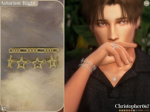 Sims 4 — Astarion Bracelet Right - Chunky Star and Figaro Chain Bracelets by christopher0672 — This is a stylish set of