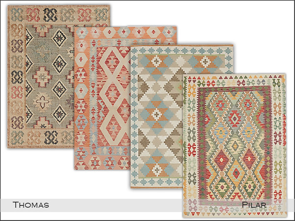 Sims 4 — Pilar Thomas Rug by Pilar — Several items from the Thomas set.