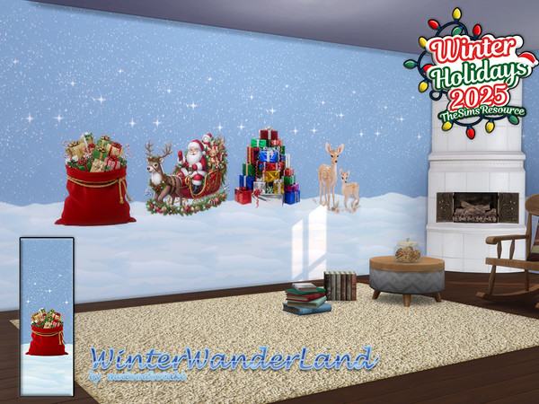 Sims 4 — WinterWonderLand2.package by matomibotaki — Atmospheric wallpaper set with 5 different, combinable motifs, each
