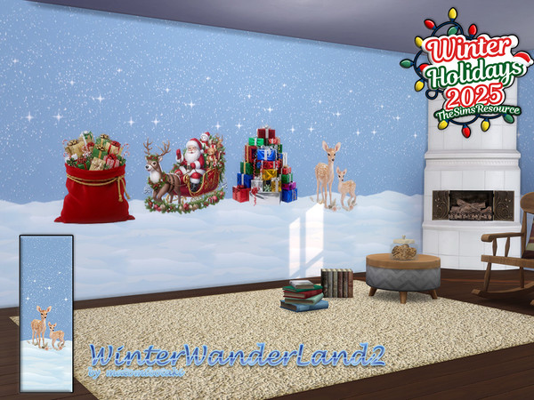 Sims 4 — WinterWonderLand3.package by matomibotaki — Atmospheric wallpaper set with 5 different, combinable motifs, each