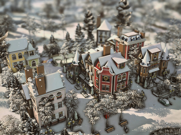 Sims 4 — Christmas Village (NO CC) by plumbobkingdom — This Christmas village comes to life with its countless