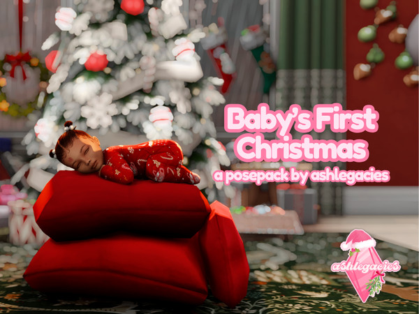 Sims 4 — Baby's First Christmas Posepack by ashlegacies — - Posepack