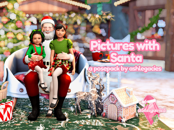 Sims 4 — Pictures with Santa Posepack by ashlegacies — - Posepack
