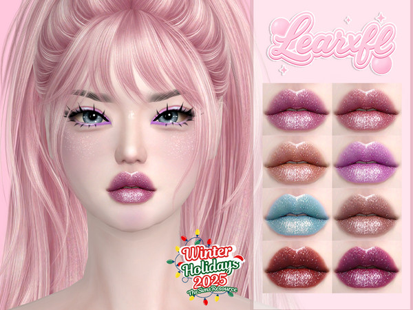Sims 4 — [Learxfl] Sugar Plum Glow Lipstick by Learxfl — Lipstick, 10 swatches , HQ and BGC . Standalone item with
