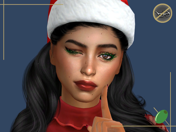 Sims 4 — Dazzle Beaded Lashes Glasses Contradict by Pitted0live — 3D Alpha style lashes with tiny gold beads for a bit of