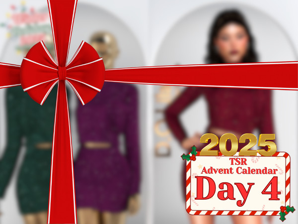 Sims 4 — [TSR Advent Calendar 2025] Cozy Christmas Glam Set DO114 by DOLilac — Includes: (Top + Bottom)