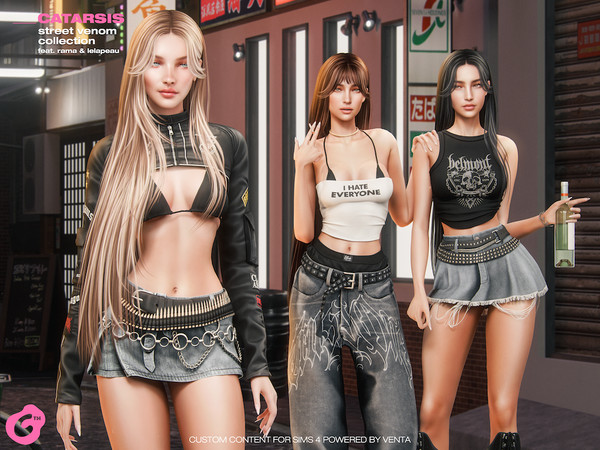 Sims 4 — CATARSIS - Redrum Top (Sample) by VentaStudio — 5 Swatches (28 Swatches on Patreon)