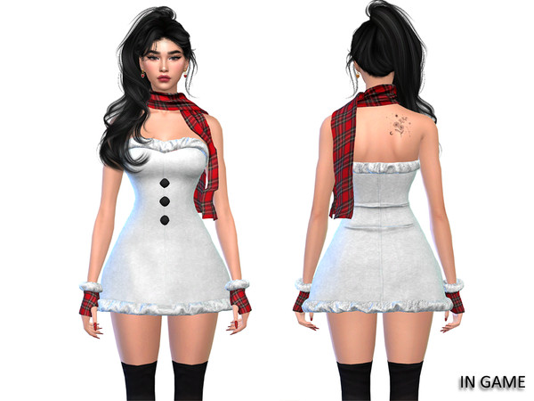 Sims 4 — (Wisteria) SnowDoll Set - Dress.package by WisteriaSims — Wrap your Sims in the cozy magic of winter with this
