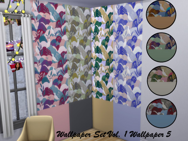 Sims 4 — Wallpaper Set Vol. 1 Wallpaper 5 by ProtoInHeaven — Bright but gentle asian styled wallpaper represented in 8