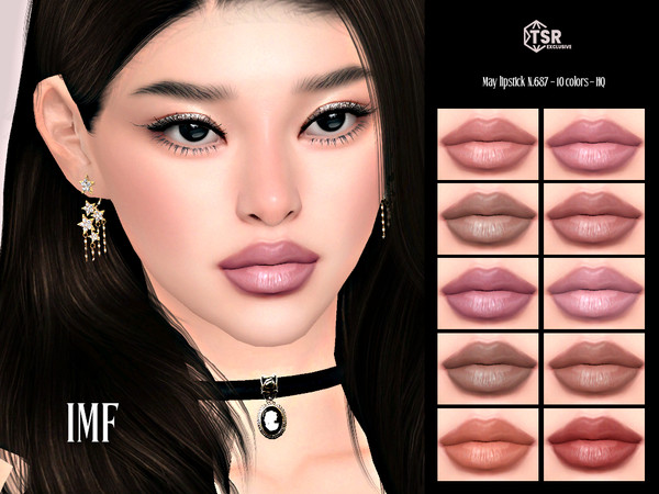 Sims 4 — IMF May Lipstick N.687 by IzzieMcFire — May Lipstick N.687 contains 10 colors in hq texture. Standalone item