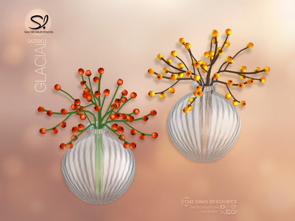 Sims 4 — Glacial Gazebo Lil Fruits Vase by SIMcredible! — Celebrating the winter with the dining area of our Glacial