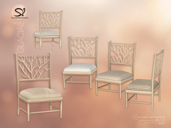 Sims 4 — Glacial Gazebo Dining Chair by SIMcredible! — Celebrating the winter with the dining area of our Glacial Gazebo