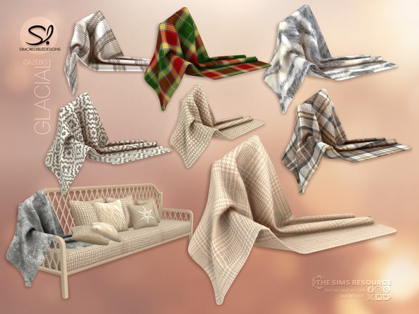 Sims 4 — Glacial Gazebo Blanket 1 by SIMcredible! — The living area of our Glacial Gazebo collection is here. With items