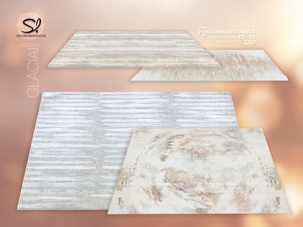 Sims 4 — Glacial Gazebo Rug by SIMcredible! — The living area of our Glacial Gazebo collection is here. With items to