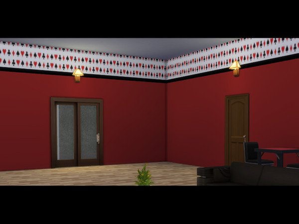 Sims 4 — Playing Card Pattern Wallpaper 2 by CarineKitana — Playing Card Pattern Wallpaper 2 - Wall decoration ideal for