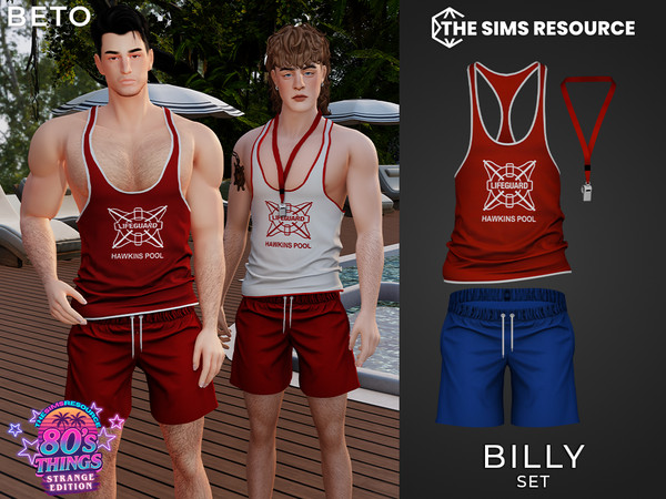 Sims 4 — By Beto - Billy (Top) by Beto_ae0 — Lifeguard outfit inspired by a popular and iconic series, enjoy it