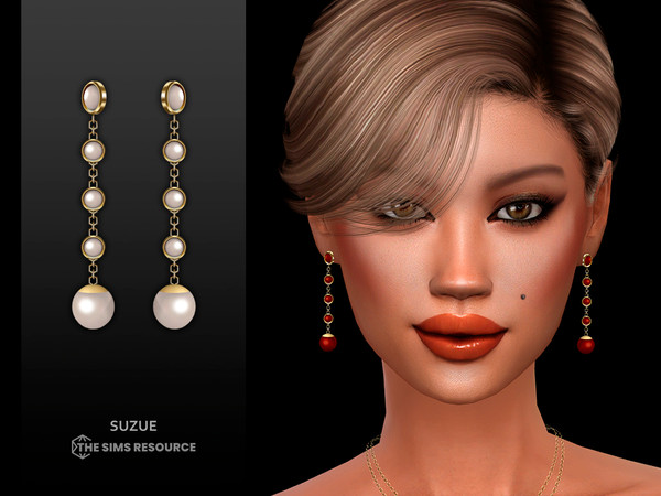 Sims 4 — Pearl Dream Earrings by Suzue — New Mesh (Suzue)