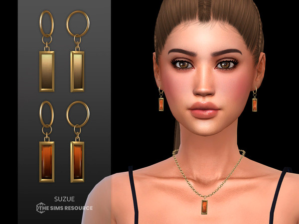 Sims 4 — Logan Earrings by Suzue — New Mesh (Suzue)