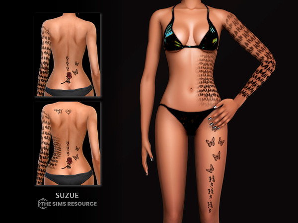 Sims 4 — Vidar Tattoo N47 by Suzue — 10 Swatches