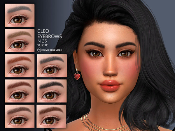 Sims 4 — Cleo Eyebrows N25 by Suzue — 12 Swatches