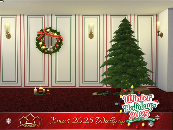 Sims 4 — Xmas 2025 Wallpaper 2 by Emerald — May this Christmas be full of surprises, gifts, and greetings for you.