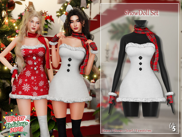 Sims 4 — (Wisteria) SnowDoll Set - Scarf.package by WisteriaSims — Wrap your Sims in the cozy magic of winter with this
