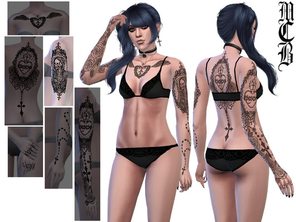Sims 4 — Gothic Grim Reaper In Frame Upper Arm Tattoo (Left) by MaruChanBe2 — Gothic inspired tattoos for your cuties.