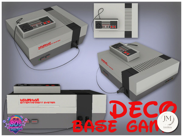 Sims 4 — Jomsims playroom 80s things console deco base game by jomsims — Step back into childhood and the 80s with the