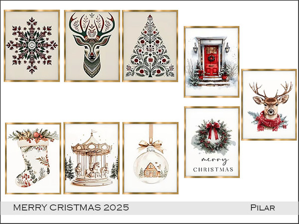 Sims 4 — Pilar MerryCristmas2025 Painting by Pilar — Various items to celebrate Christmas with the Sims