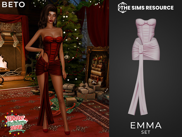 Sims 4 — Emma (Set) by Beto_ae0 — Sexy and elegant outfit to celebrate the new year at a party, enjoy!