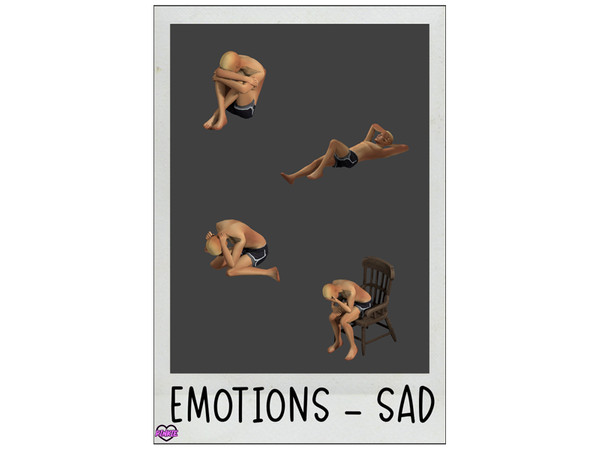 Sims 4 — Emotions - Sad by Piinkkyy — This is my first pose pack in the series Emotions! The pack includes five poses.