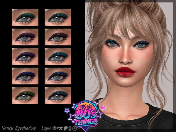 Sims 4 — 80's Things - Nancy Eyeshadow by Layla — Female eyeshadow Previews were made using HQ Mod