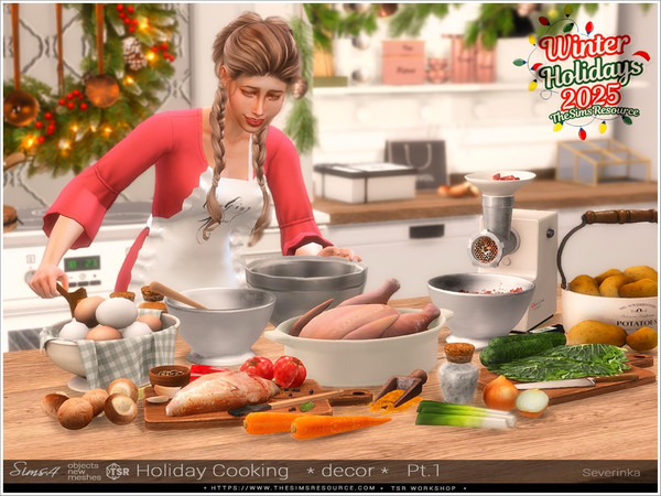 Sims 4 — Holiday cooking decor 1 by Severinka_ — Cooking decor set for kitchen decoration. Part 1 8 items: