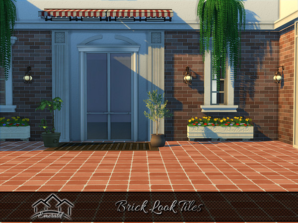 Sims 4 — Brick Look Tiles 1 by Emerald — Brick look tiles are a beautiful material that adds color and texture to any