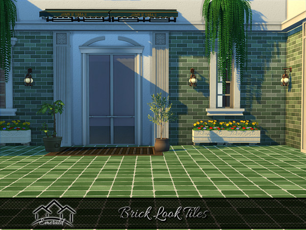 Sims 4 — Brick Look Tiles 3 by Emerald — Brick look tiles are a beautiful material that adds color and texture to any
