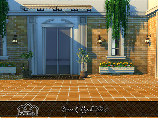 Sims 4 — Brick Look Tiles 4 by Emerald — Brick look tiles are a beautiful material that adds color and texture to any