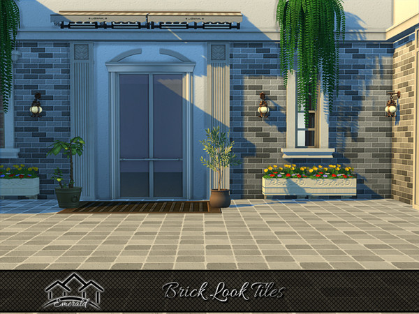 Sims 4 — Brick Look Tiles 5 by Emerald — Brick look tiles are a beautiful material that adds color and texture to any