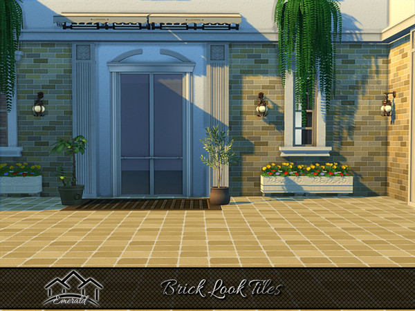 Sims 4 — Brick Look Tiles 6 by Emerald — Brick look tiles are a beautiful material that adds color and texture to any