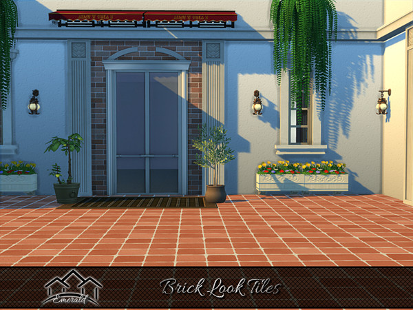 Sims 4 — Brick Look Tiles 7 by Emerald — Brick look tiles are a beautiful material that adds color and texture to any