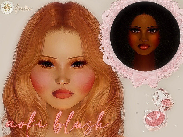 Sims 4 — aoki blush - doree by doreesims — this blush is made to fit rounder faced sims, due to its low blush placement