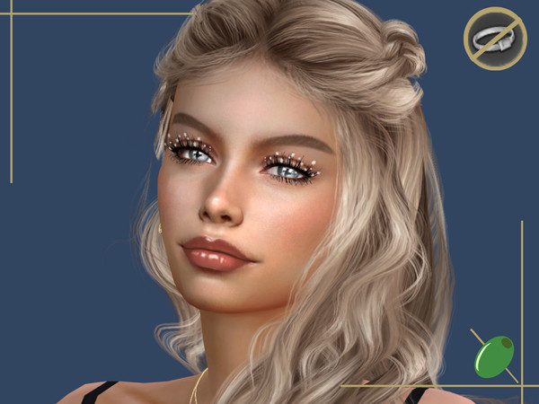 Sims 4 — Yuki Lashes Rings Contradict by Pitted0live — Long full lashes with freshly fallen snowflakes Swatches without