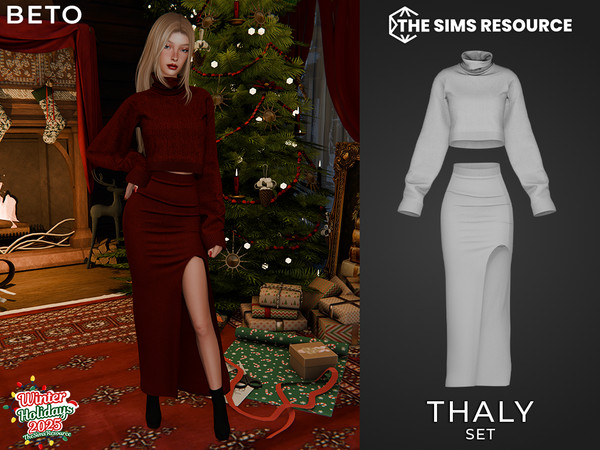 Sims 4 — By Beto - Thaly (Skirt) by Beto_ae0 — Winter outfit for Christmas and New Year's parties, enjoy!